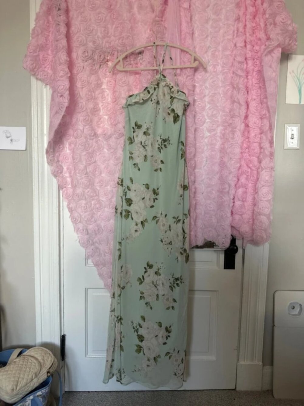 Full length formal flower dress